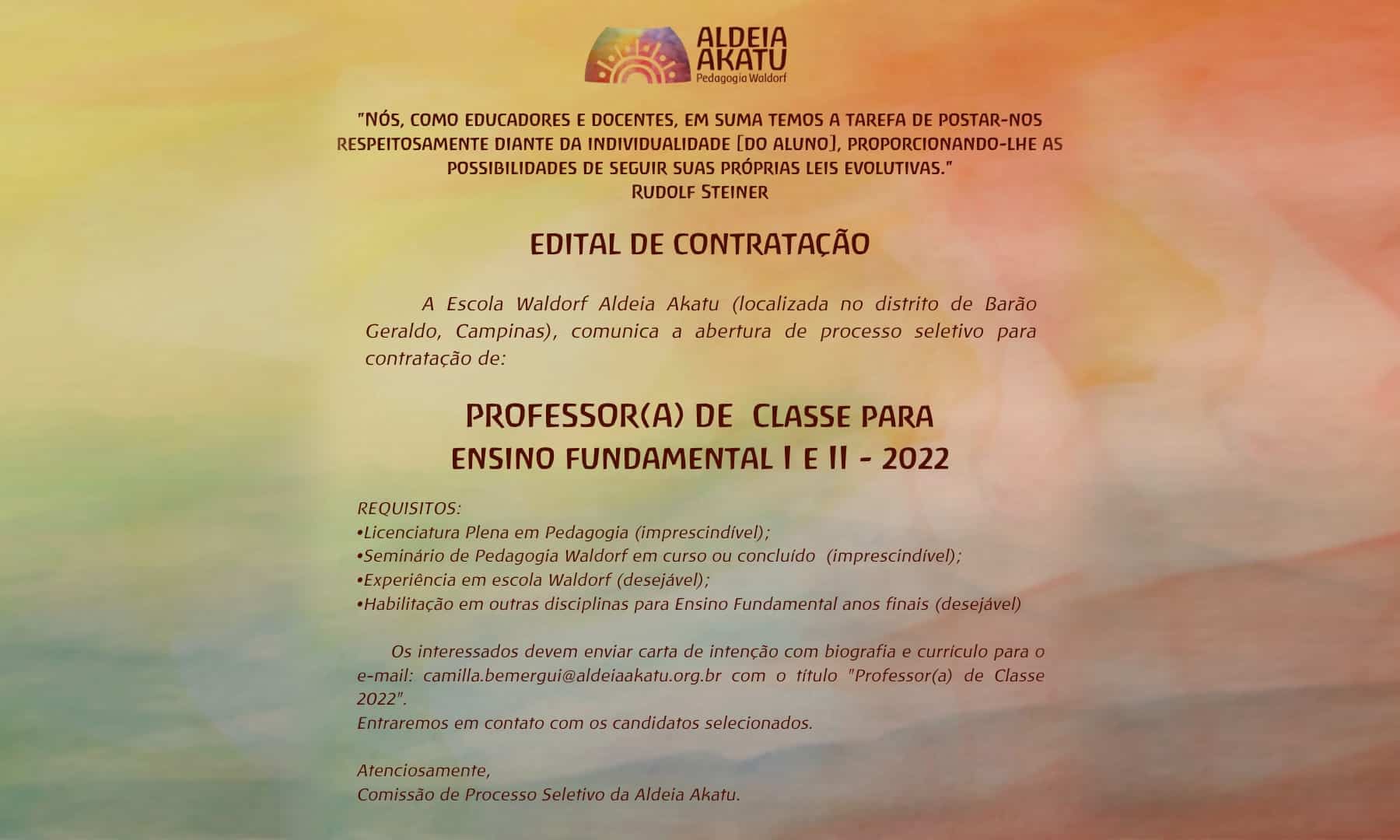 edital contratação professor fundamental